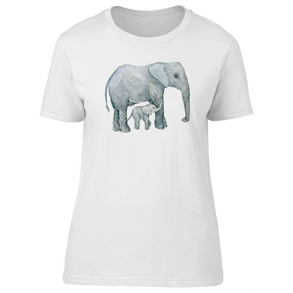 Beautiful Elephant Mom And Baby T-Shirt Women -Image by Shutterstock, Female x-Large