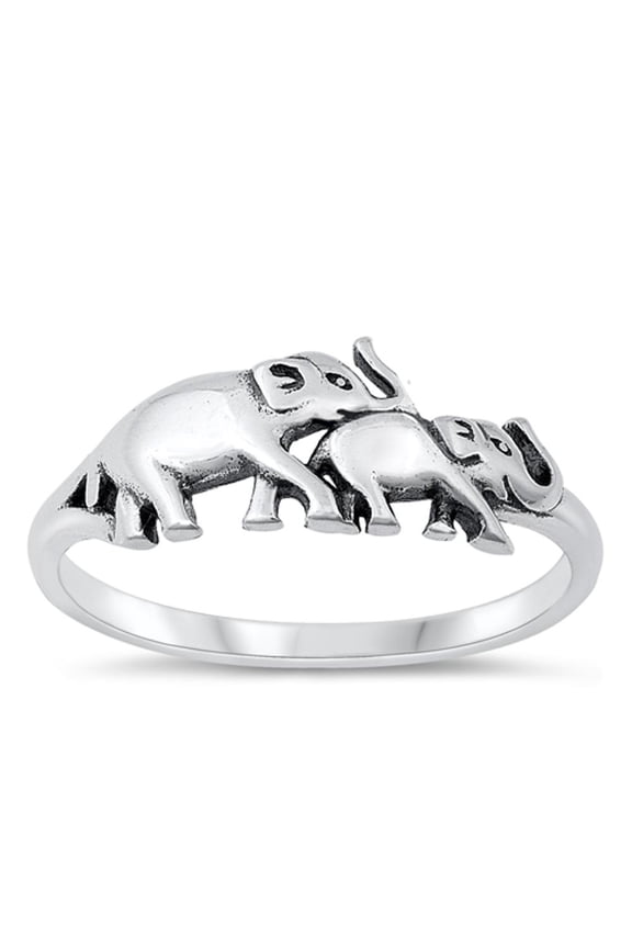 Beautiful Elephant Ring .925 High Polished Sterling Silver Band Jewelry Female Male Unisex Size 7