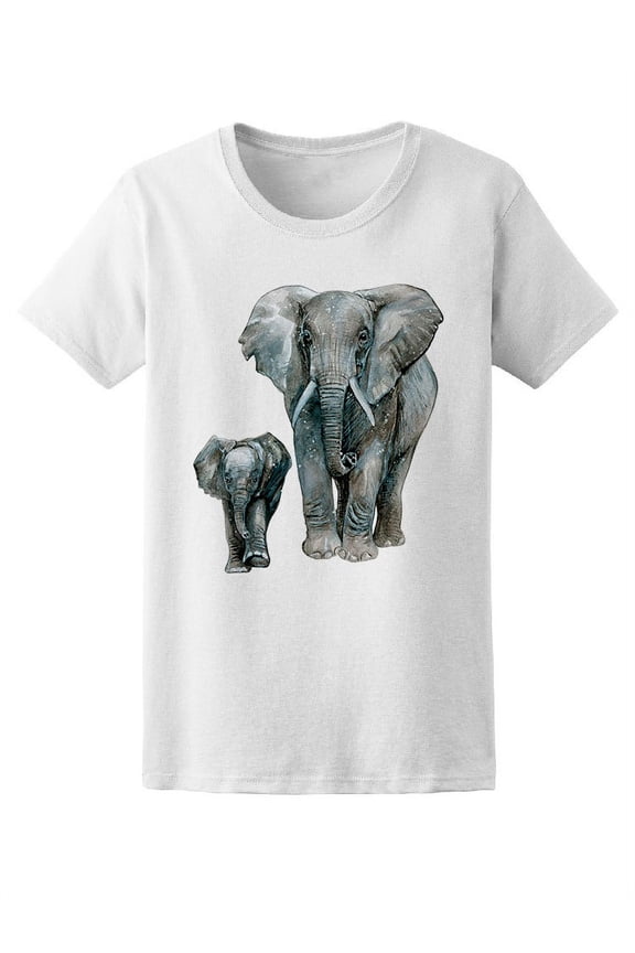 Beautiful Elephant Sketch T-Shirt Women -Image by Shutterstock, Female Medium