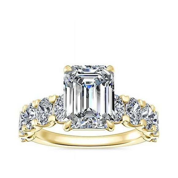 Beautiful Emerald Cut 3.00 Ct IGI Certified Lab Grown Diamond Solitaire Engagement Ring for Ladies Solid 14K Yellow Gold Size 9 by Caratup (F-G/VS1)
