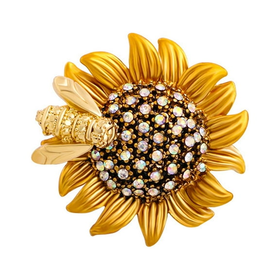 Beautiful Enamel for Sun Flower Daisy Honey Bee Insect Brooch Pin Women Jewelry Accessories Collar Pin Corsage Decor