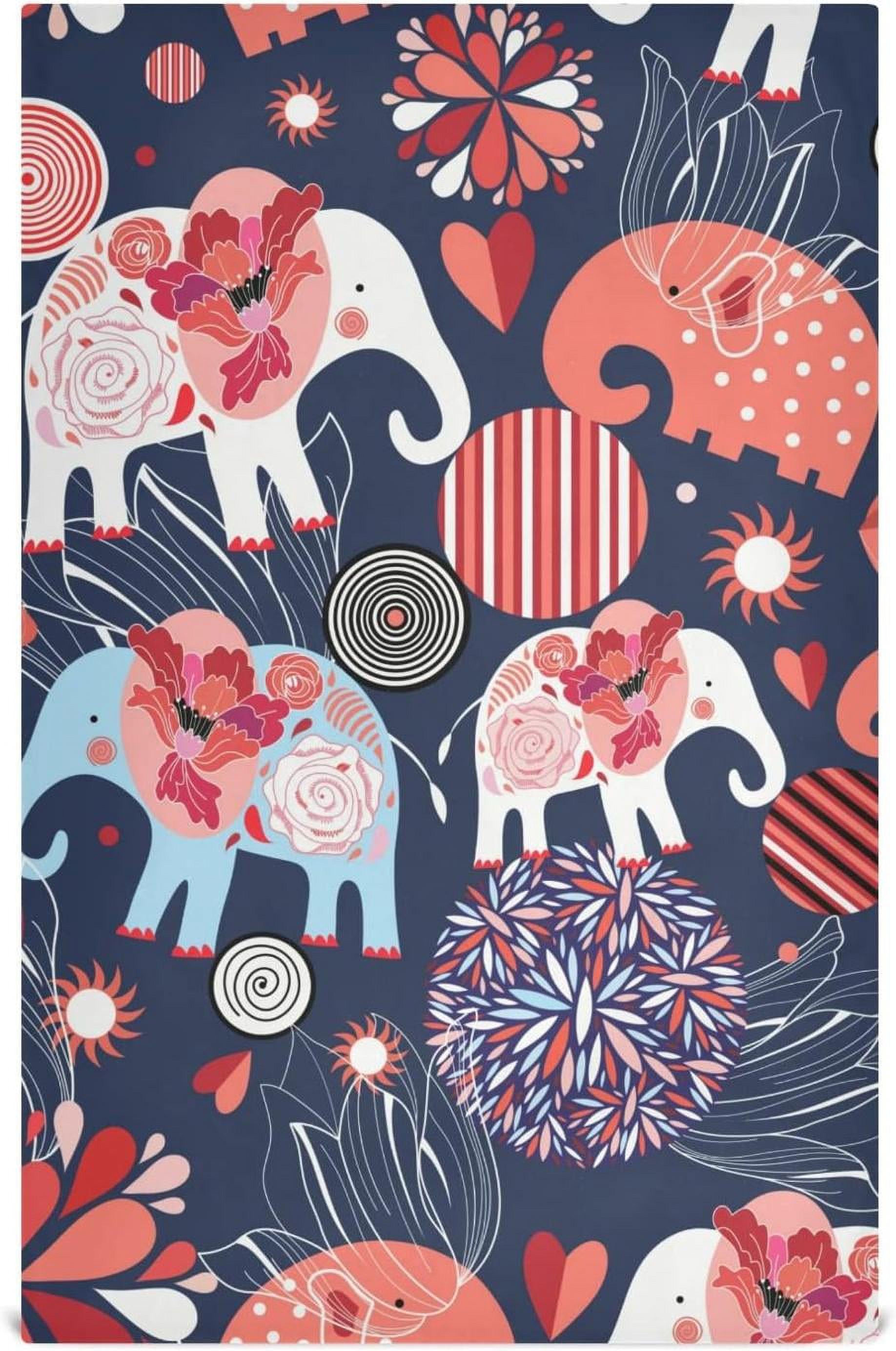Beautiful Enamored Elephants Kitchen Dish Towels Set of 1 Absorbent