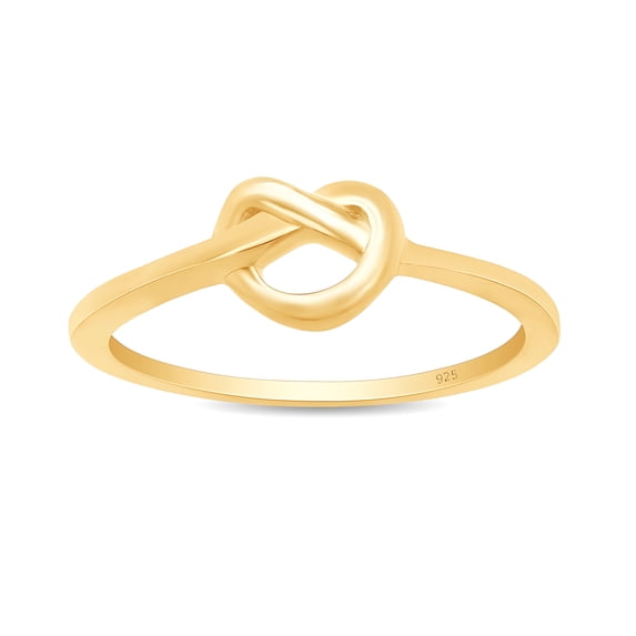 Beautiful Engagement Wedding Knot Ring 14K Yellow Gold Plated 925 Sterling Silver Ring Size 10