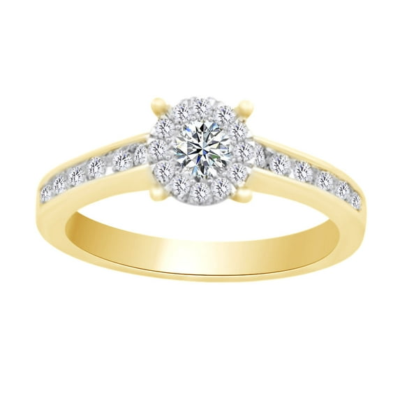 AFFY Beautiful Engagement Wedding Ring In 14k Yellow Gold With Round Cut White Natural Diamond (0.7 cttw) With Ring Size 13.5