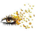 thumbnail image 1 of Beautiful Eyelash Eyes Wall Stickers Flying Butterfly Wall Decals Beautiful Girl Heart Wall Decor - Yellow Butterfly Eyes, 1 of 8