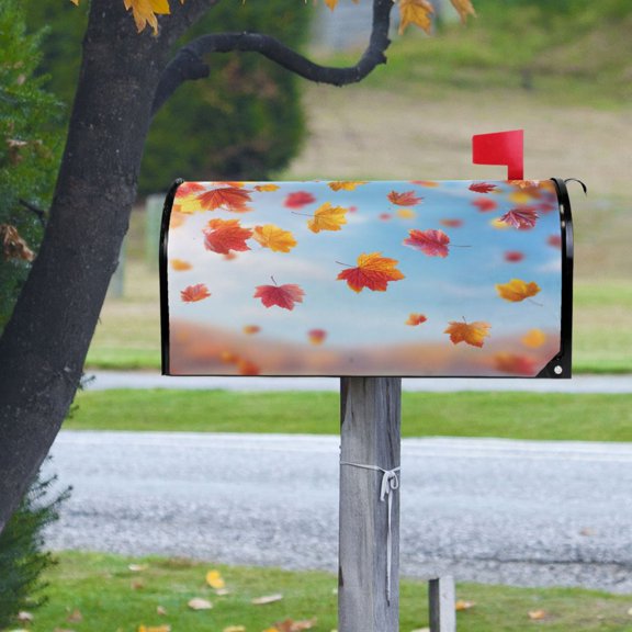 Beautiful Falling Leaves Autumn Magnetic Mailbox Cover Rust Protection Yard Decor 20.7" x 18.03"