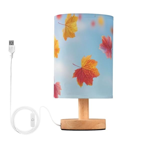 Beautiful Falling Leaves Autumn Table Lamp with USB Port LED Warm Light Lamp Night Light Home Decor