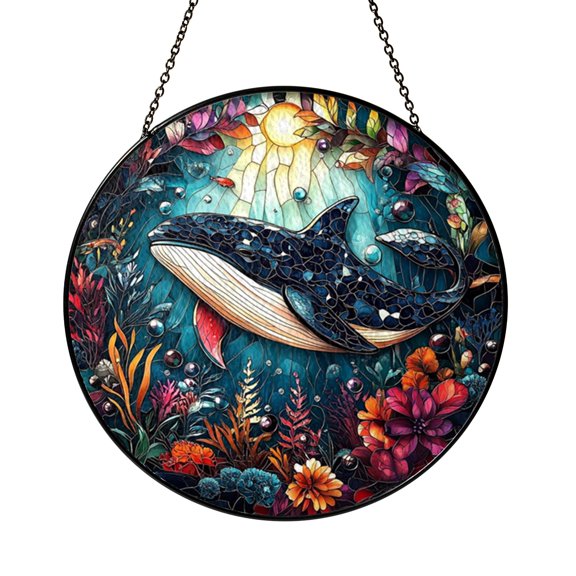 Beautiful False Killer Whale Ocean Suncatcher Window Hanging Decor