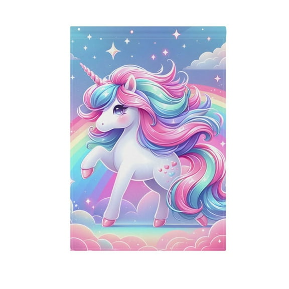 Beautiful Fantasy Unicorn Garden Flag 12X18 Double Sided Yard Flags for Outside Outdoor All Seasonal Decoration