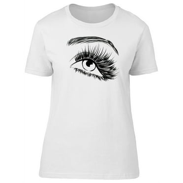 Beautiful Fashion Eye Sketch T-Shirt Women -Image by Shutterstock, Female Large