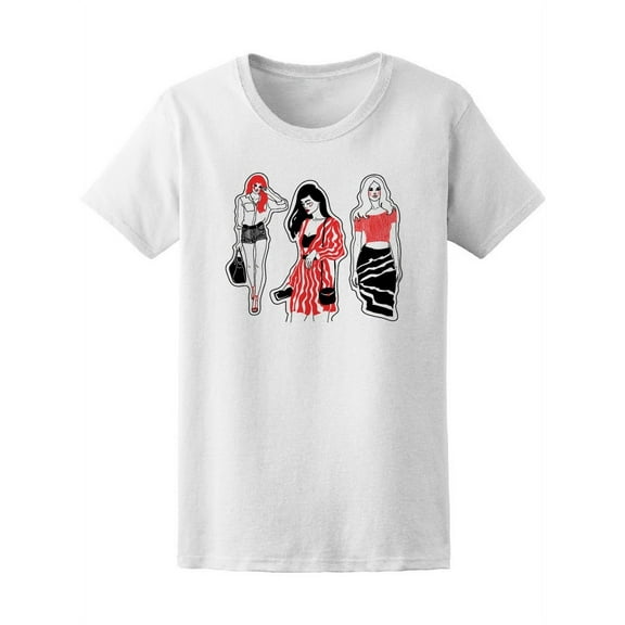 Beautiful Fashion Girls Sticker Women's Tee - Image by Shutterstock