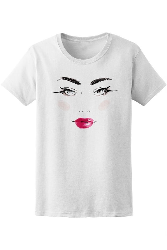 Beautiful Fashion Make Up Lady Tee Women's -Image by Shutterstock
