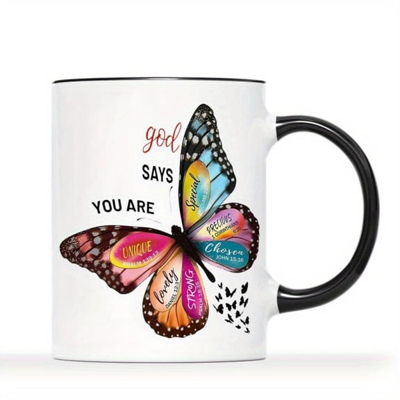 Beautiful Fashion Quotes Mug 1 Piece 3A Grade God Says You Are Fashion Simplicity Quotes Morning Coffee Mug 11 oz Ceramic Decorative Tea Cup Ideal Bir