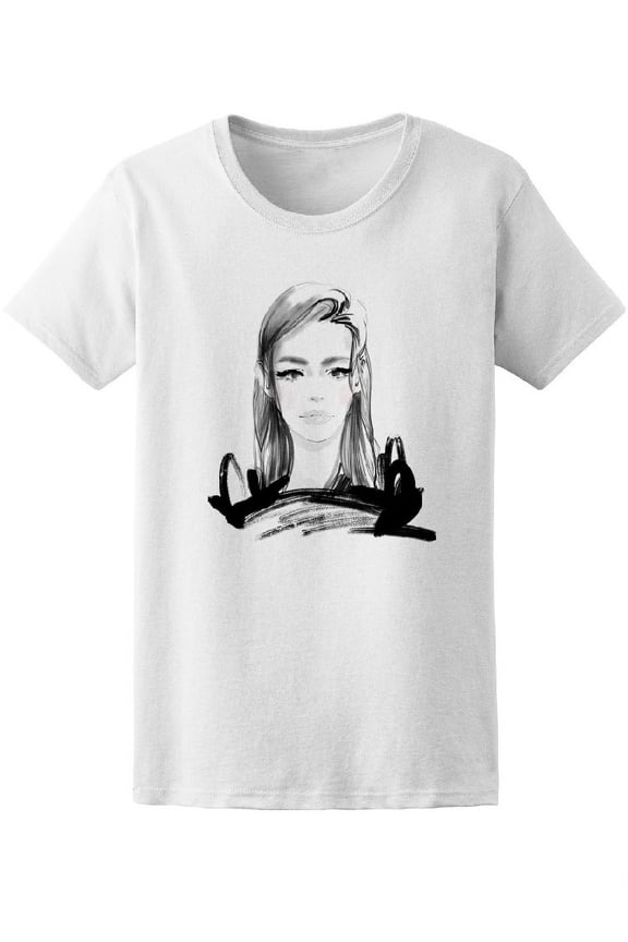 Beautiful Fashion Woman Sketch Tee Women's -Image by Shutterstock