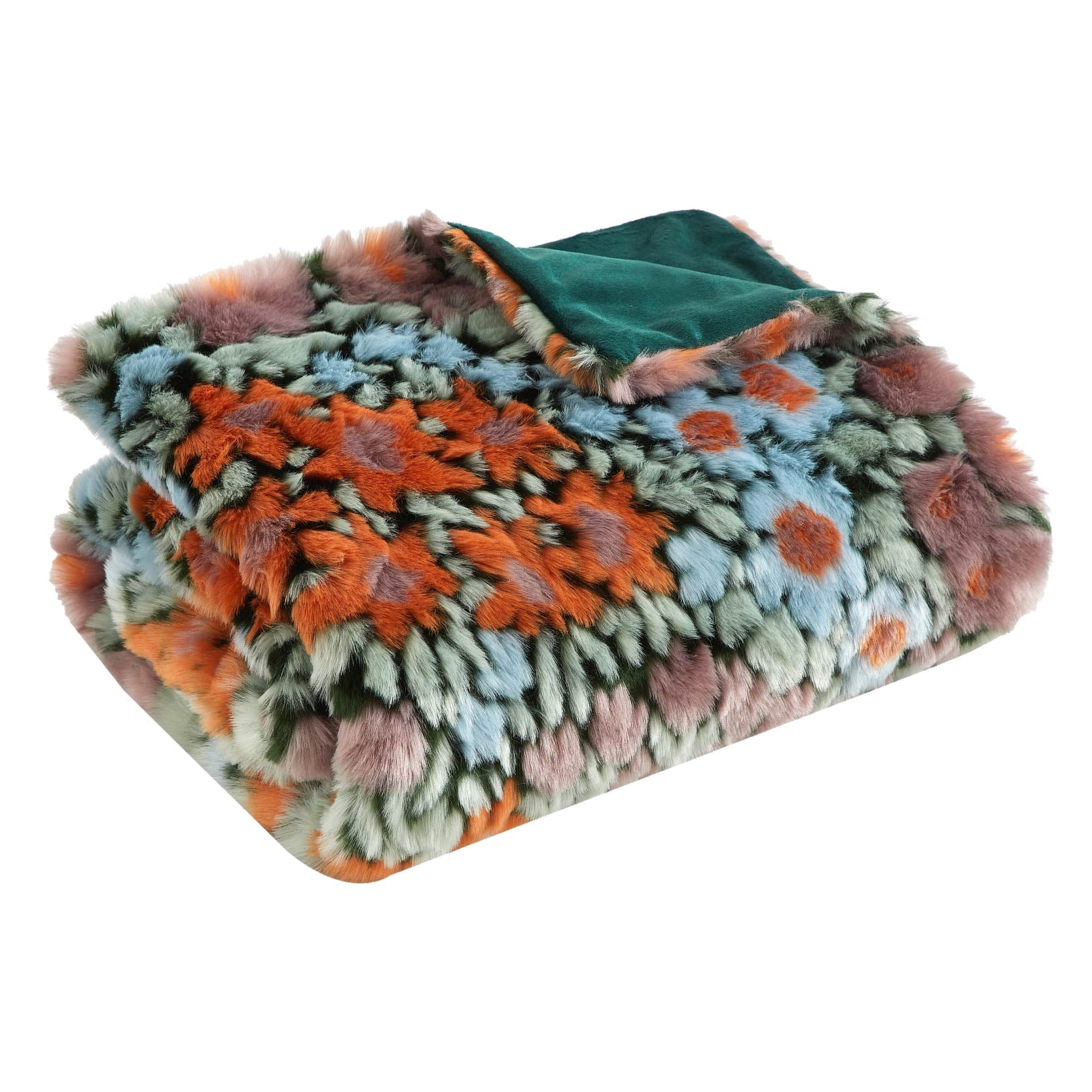 Beautiful Faux Fur Floral Throw Blanket by Drew Barrymore, 50" x 60"