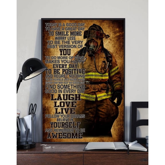 Beautiful Fireman Art Poster Matte Wall Art Decor 11 x 17 Inch Poster