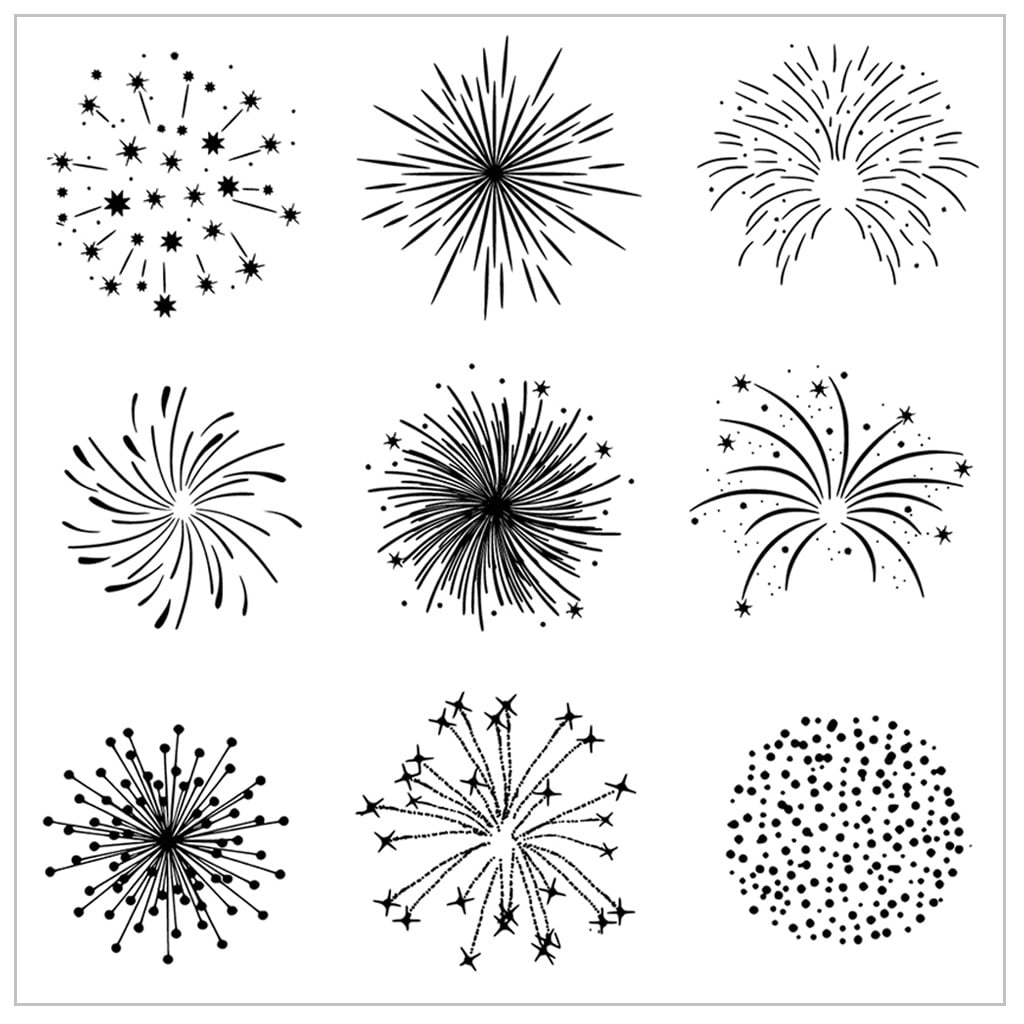 Beautiful Firework DIY Silicone Clear Stamp Cling Seal Scrapbook ...
