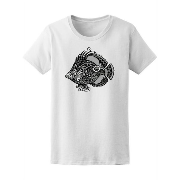 Beautiful Fish Mandala T-Shirt Women -Image by Shutterstock, Female Medium