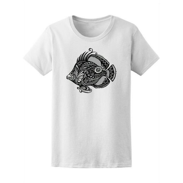 Beautiful Fish Mandala T-Shirt Women -Image by Shutterstock, Female XX-Large