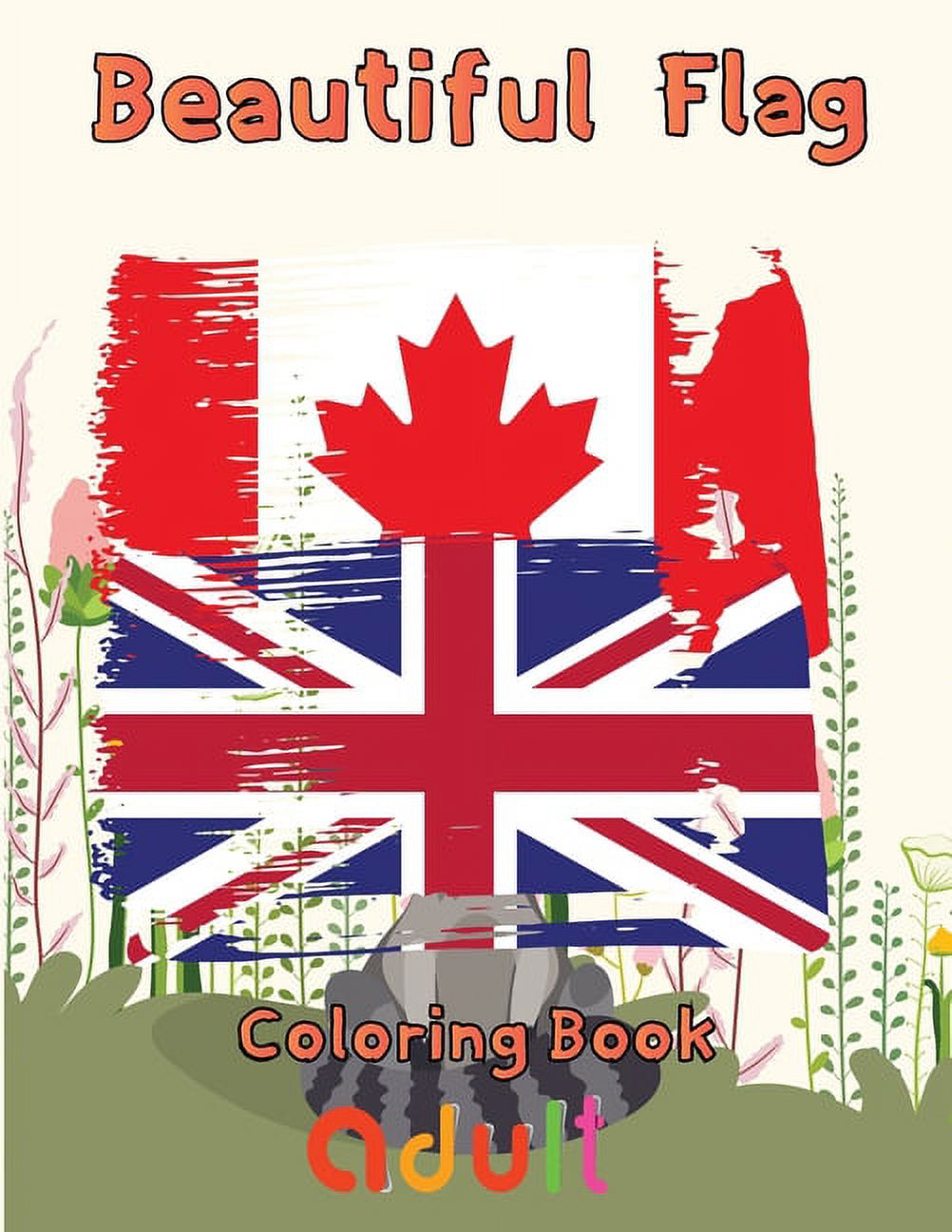 Beautiful Flag Coloring Book adult : 8.5''x11''/ flag coloring book (Paperback)