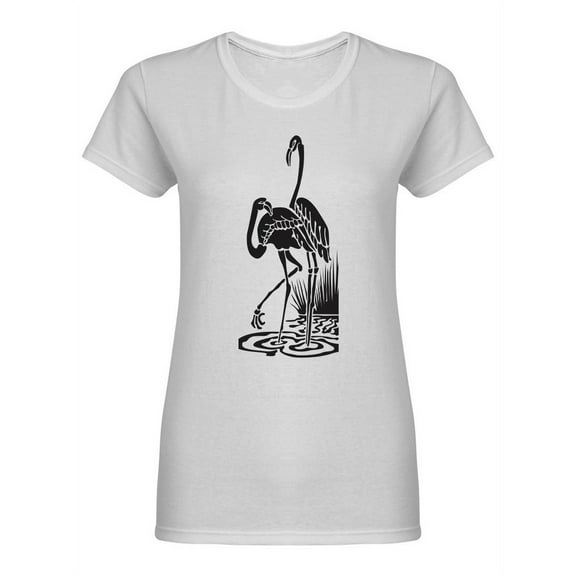 Beautiful Flamingo Design Shaped T-Shirt Women -Image by Shutterstock, Female Small