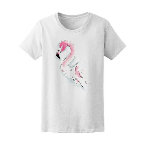 Beautiful Flamingo In Watercolor Tee Women's -Image by Shutterstock