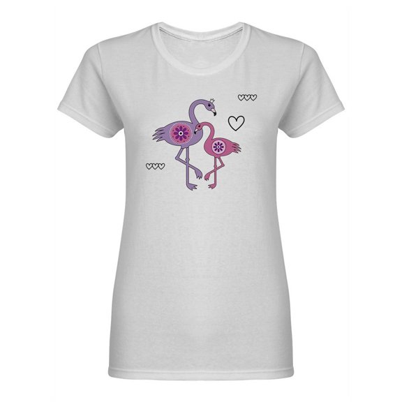 Beautiful Flamingos Graphic Shaped Tee Women's -Image by Shutterstock