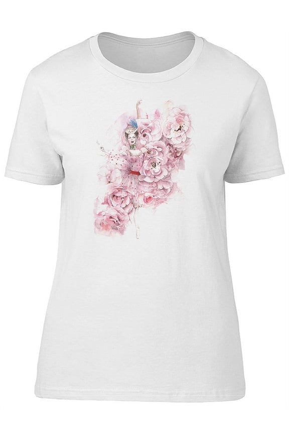 Beautiful Floral Ballerina Dance Tee Women's -Image by Shutterstock