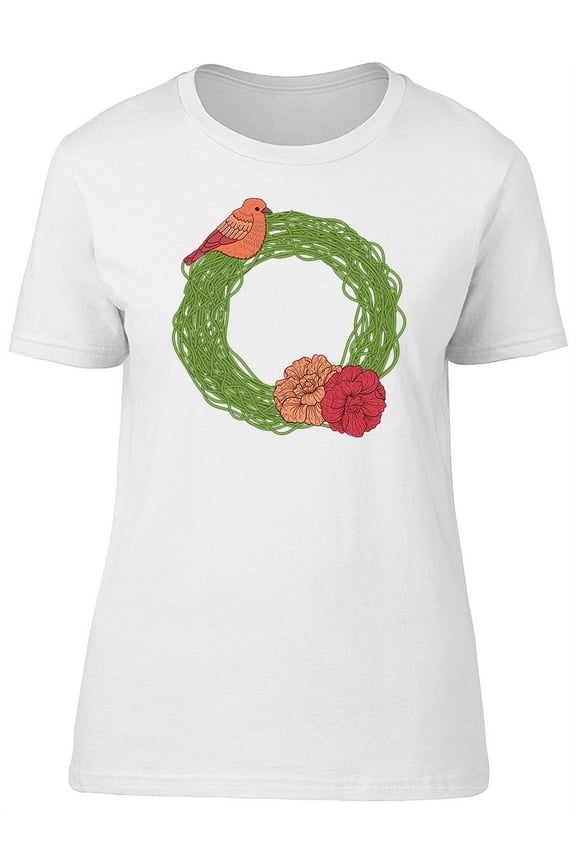 Beautiful Floral Bird And Nest Tee Women's -Image by Shutterstock