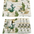 thumbnail image 1 of Beautiful Floral Cactus Succulents Placemats Set of 6 Fabric Placemats Square Placemat for Kitchen Table Heat Resistant, Easy to Clean Table Placemats 12x18 Inch, 1 of 5