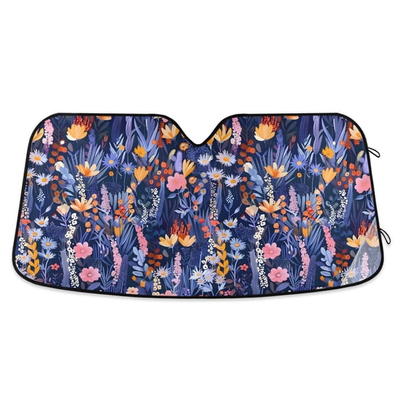 Beautiful Floral Flower Car Windshield Sun Shade Foldable Car Front Window Visor Heat and UV Protection 53x23.5
