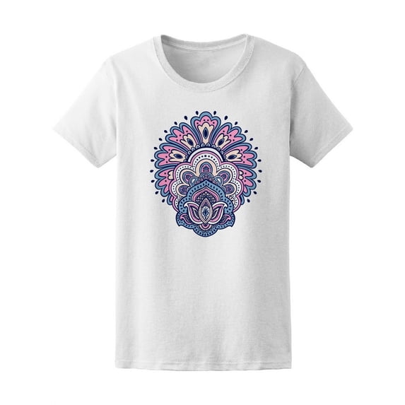 Beautiful Floral Paisley Mandala T-Shirt Women -Image by Shutterstock, Female Medium