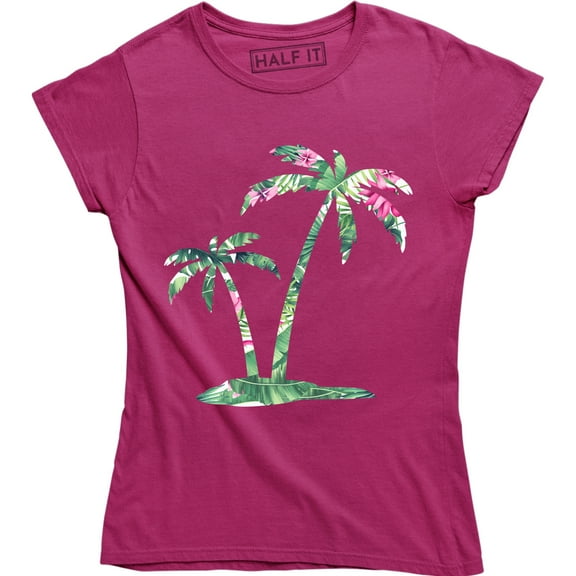 Beautiful Floral Palm Trees Printed Tropical Summer Women's T-Shirt