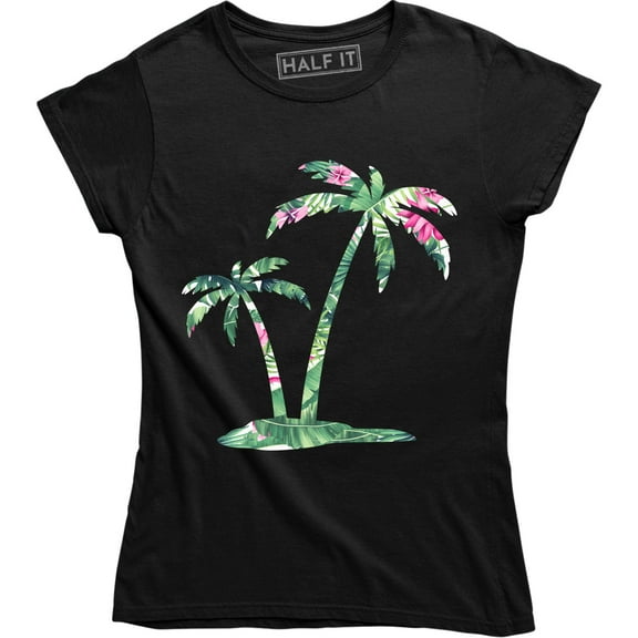 Beautiful Floral Palm Trees Printed Tropical Summer Women's T-Shirt
