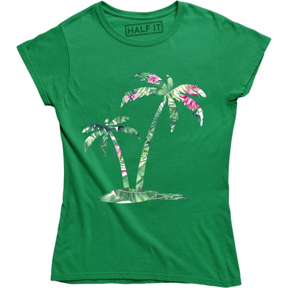Beautiful Floral Palm Trees Printed Tropical Summer Women's T-Shirt