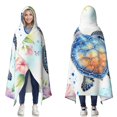 thumbnail image 1 of Beautiful Floral Sea Turtle Wearable Blanket Hoodies for Women Men Adults Sea Turtle Lovers Cozy Warm Funny Blue Butterfly Sea Turtles Hooded Blankets for Sofa Bed Decor Birthday Gifts 60x80 Inch, 1 of 5