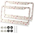 thumbnail image 1 of Beautiful Flower License Plate Frame, Decorative Aluminum Car Tag Frames, 2 Pack Universal Car License Plate Covers with 2 Holes and Screws, 1 of 7