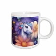 thumbnail image 1 of 3drose, Beautiful Flowered White Unicorn, 11oz Mug, 1 of 6