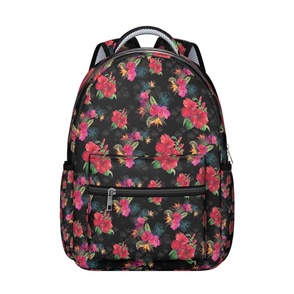 "Beautiful Flowers Backpack with Sunflower Patterns - Roomy Campus Backpack for Women & Teens, Water-Resistant Fabric, Comfortable Padded Straps, Fashionable Floral Design"