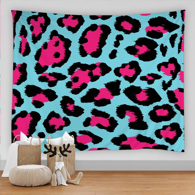 Beautiful Flowers Butterfly Tapestry Wall Hanging Cloth Leopard Pattern