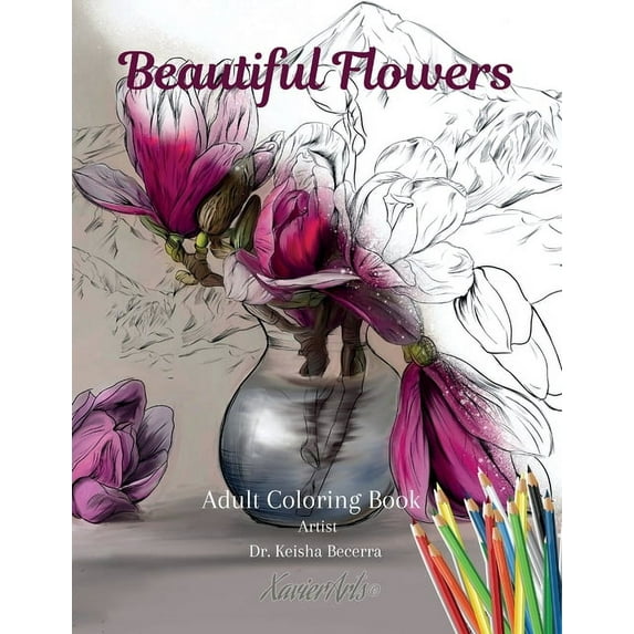 Beautiful Flowers Coloring Book, (Paperback)