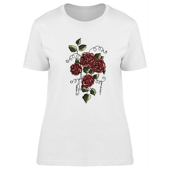 Beautiful Flowers Design T-Shirt Women -Image by Shutterstock, Female Small