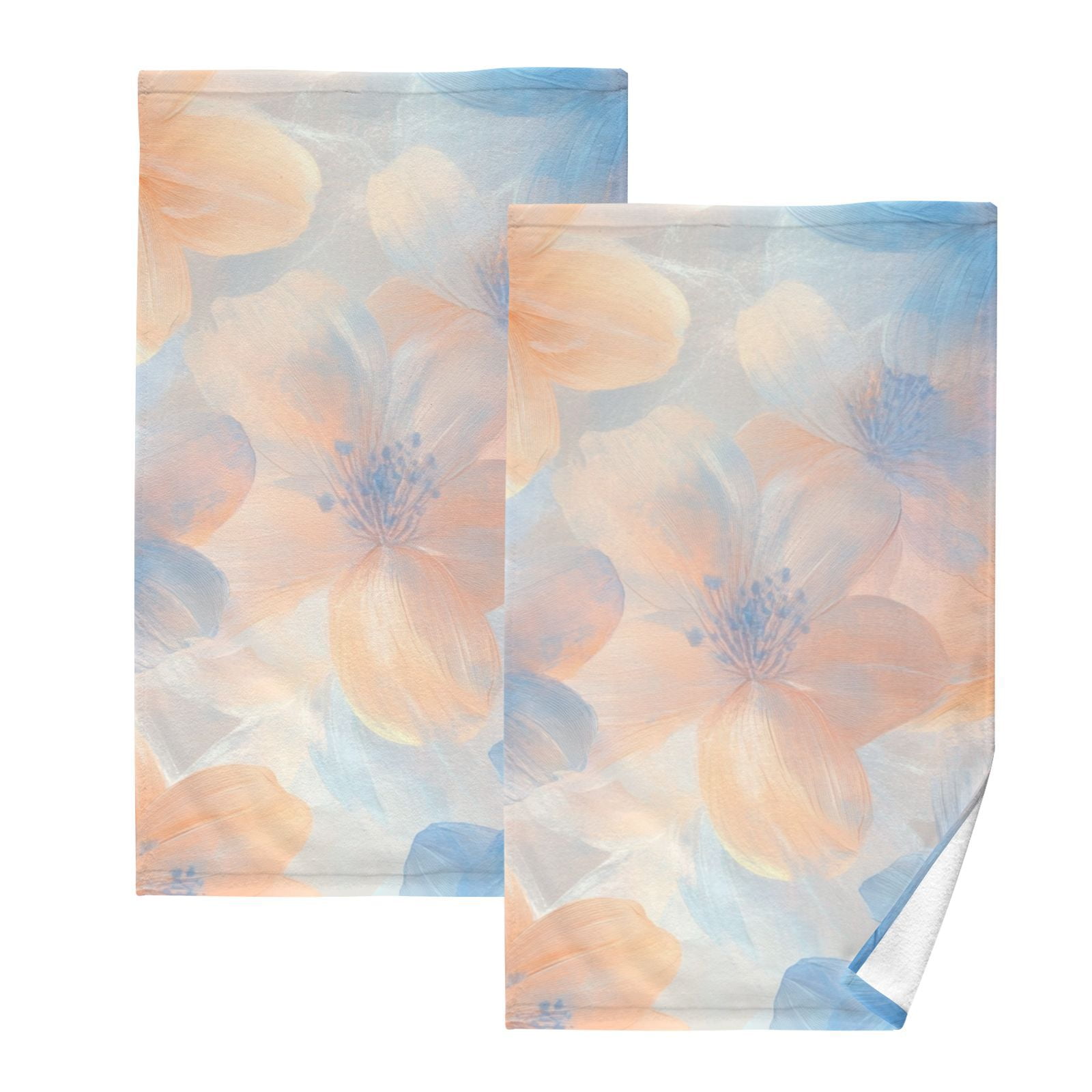Beautiful Flowers Hand Towels Cotton Bath Towels Large Face Towels Absorbent for Bathroom 2 Packs