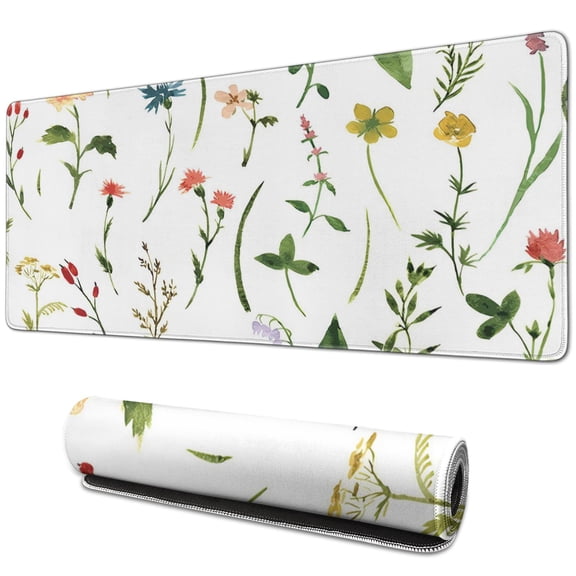Beautiful Flowers Mouse Pad - Large Gaming Anime Desk Mat, XL Laptop Keyboard Mat - Stylish Office Decor for Women with Stitched Edges - Perfect Desk Accessories - 31.5x11.8 inches