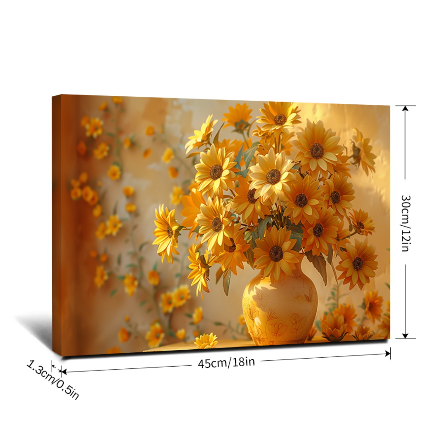 Beautiful Flowers Pattern Wooden Framed Canvas Painting Wall Art Prints