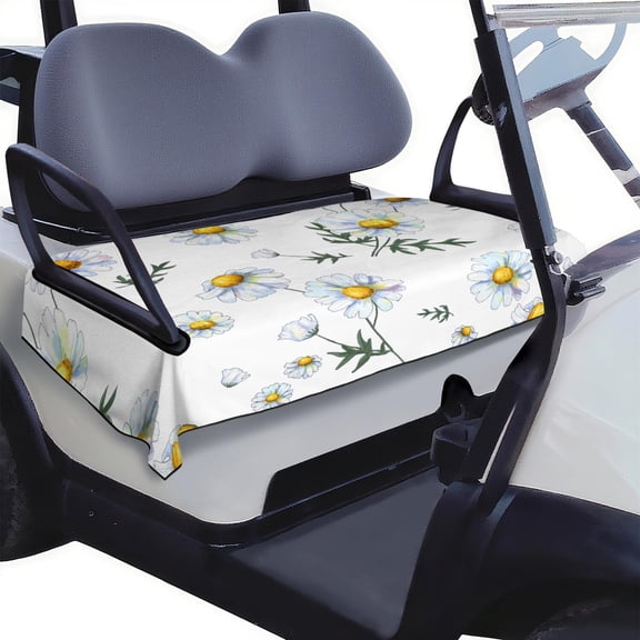 Beautiful Flowers Print Golf Cart Seat Cover 51" x 31" Front Bench Towel Blanket Universal Fit for Golf Carts