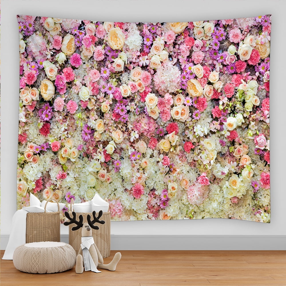 Beautiful Flowers Red Rose Tapestry Wall Hanging Dormitory Art ration