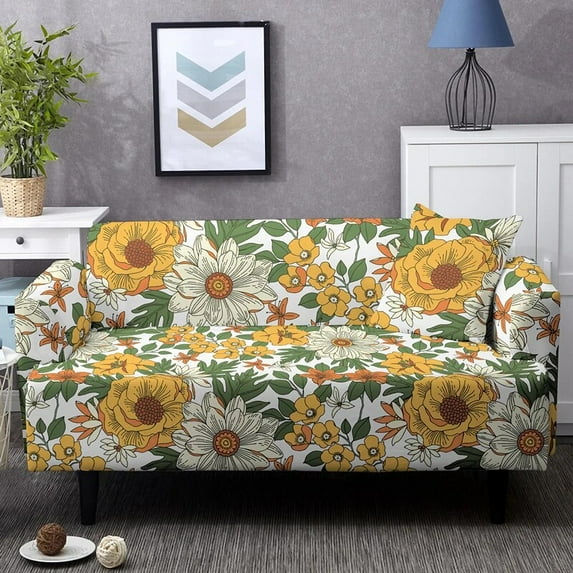 Beautiful Flowers Sofa Covers For Living Room Corner Floral Print 1/2/3/4 Seats Couch Cover Washable Elastic L Shape Slipcover