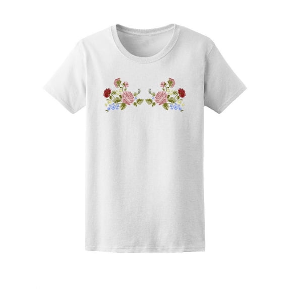 Beautiful Flowers, Vintage Style T-Shirt Women -Image by Shutterstock, Female Large