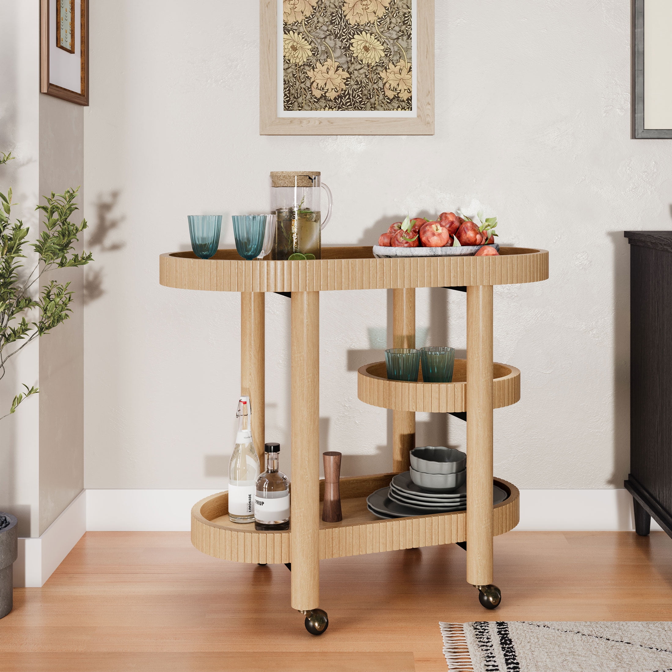 Beautiful Drew Bar Cart by Drew Barrymore, Warm Honey - Walmart.com